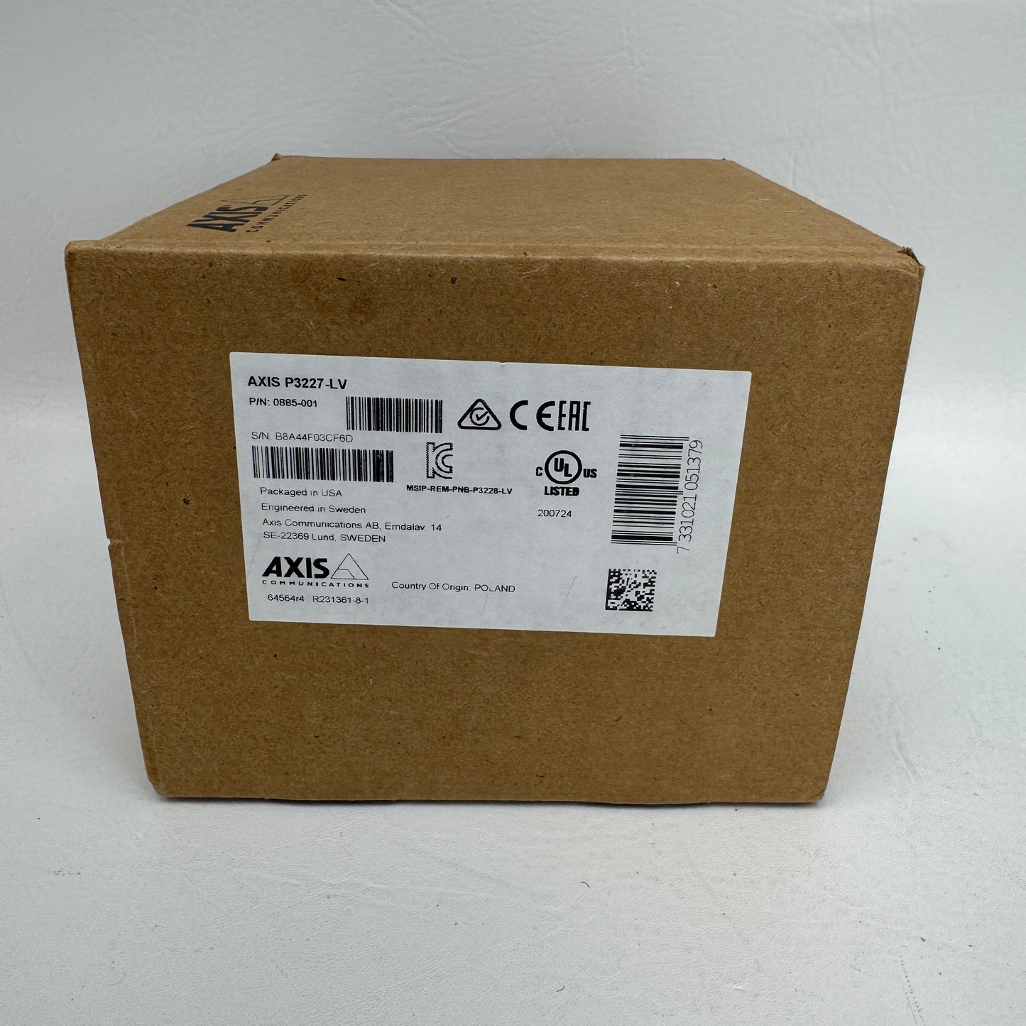 Axis P3227-LV 5MP Indoor Vandal-Resistant Dome IP Camera 0885-001