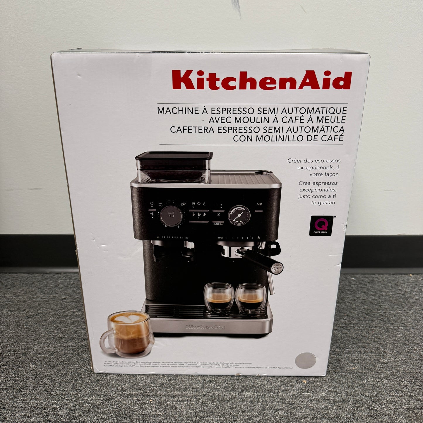 New KitchenAid Semi-Automatic Espresso Machine With Burr Grinder KES6551BK