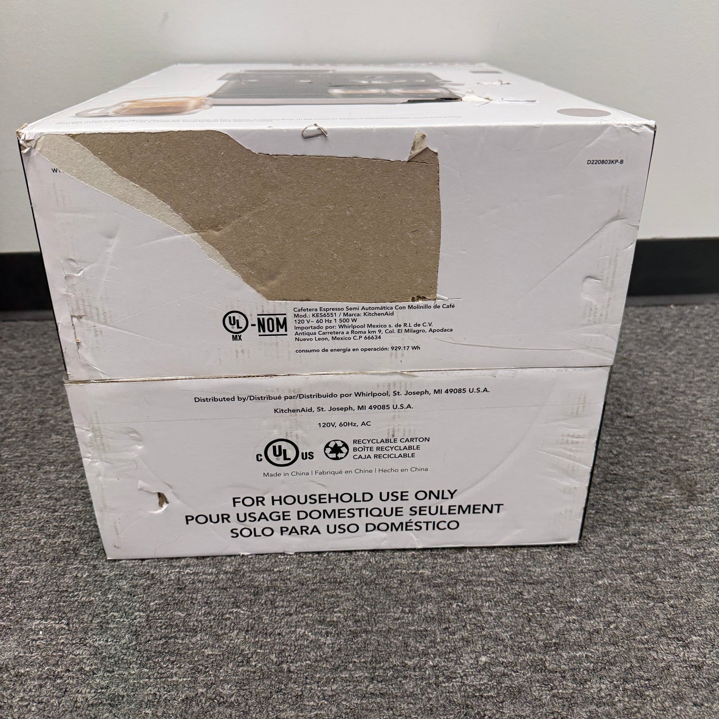 New KitchenAid Semi-Automatic Espresso Machine With Burr Grinder KES6551BK