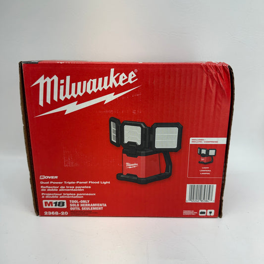 New Milwaukee 2368-20 M18 ROVER Dual Power Triple-Panel Flood Area Light