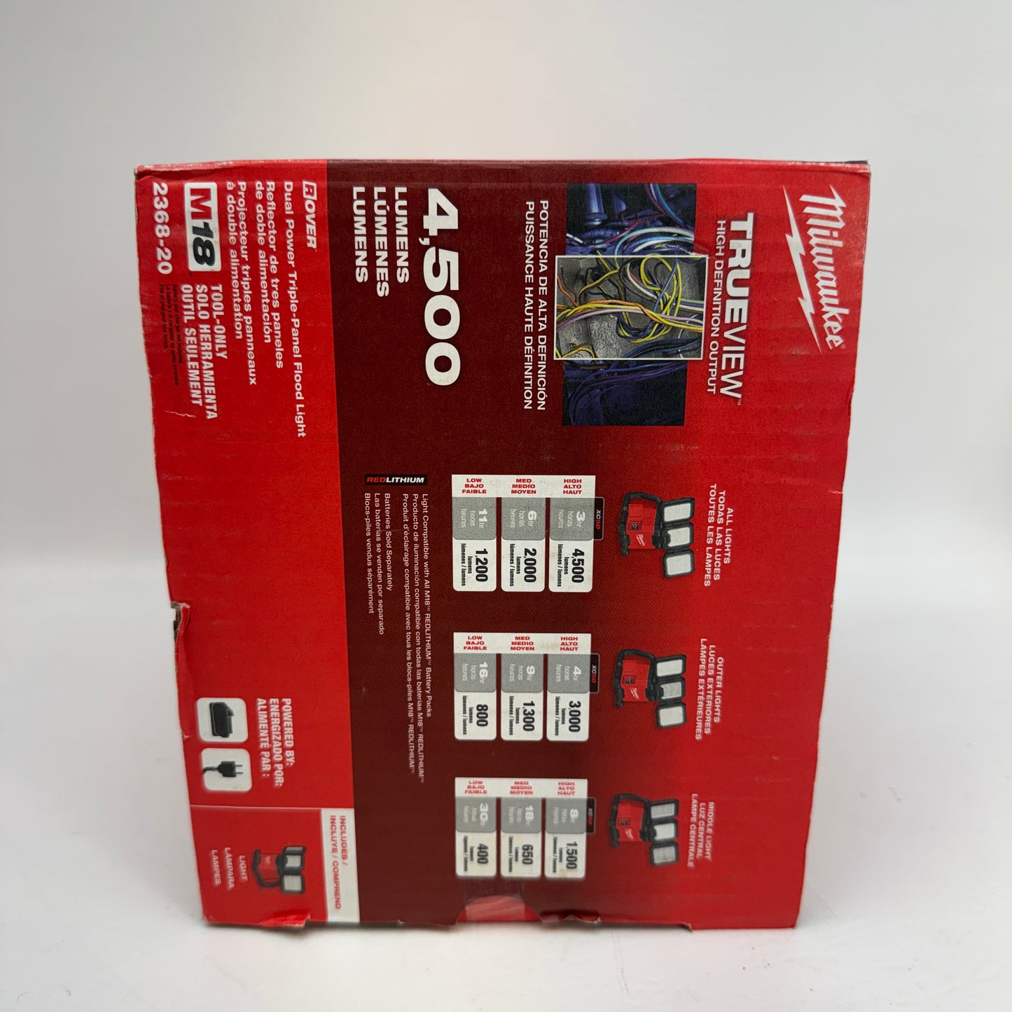 New Milwaukee 2368-20 M18 ROVER Dual Power Triple-Panel Flood Area Light