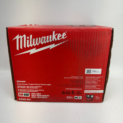 New Milwaukee 2368-20 M18 ROVER Dual Power Triple-Panel Flood Area Light