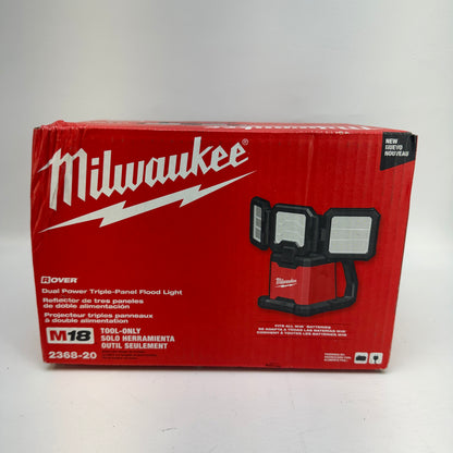 New Milwaukee 2368-20 M18 ROVER Dual Power Triple-Panel Flood Area Light