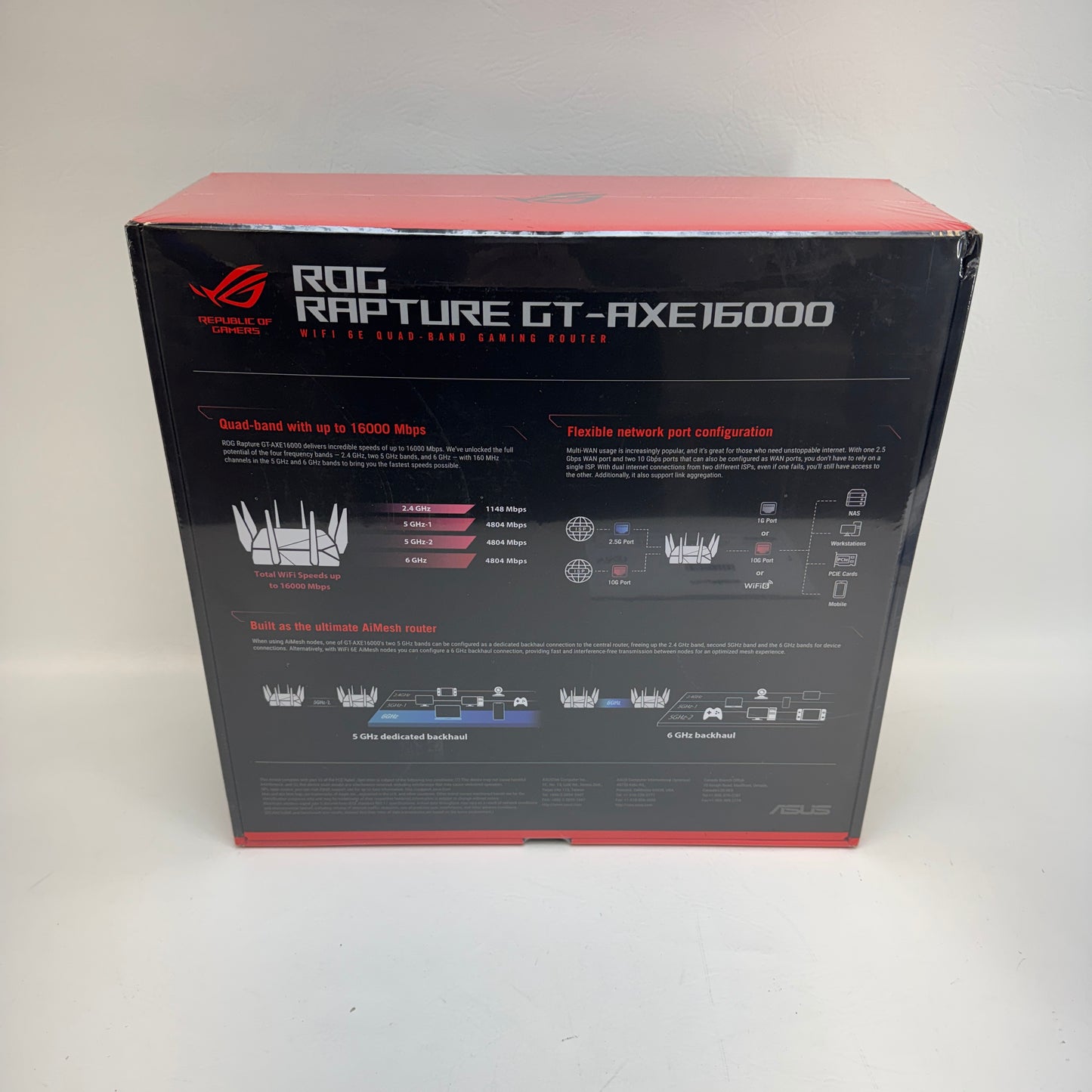 New Republic of Gamers ROG Rapture GT-AXE16000 Quad-Band WiFi 6E Gaming Router