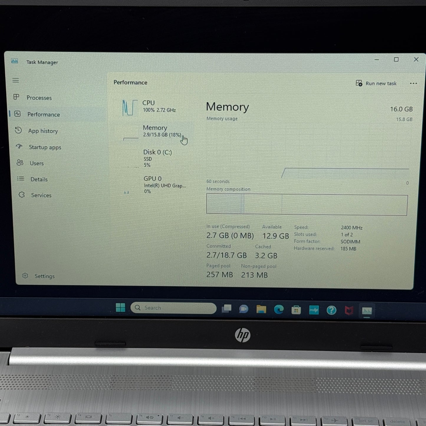HP Laptop 15-DW1033DX 15.6" Celeron N4020 1.1GHz 16GB RAM 1TB SSD