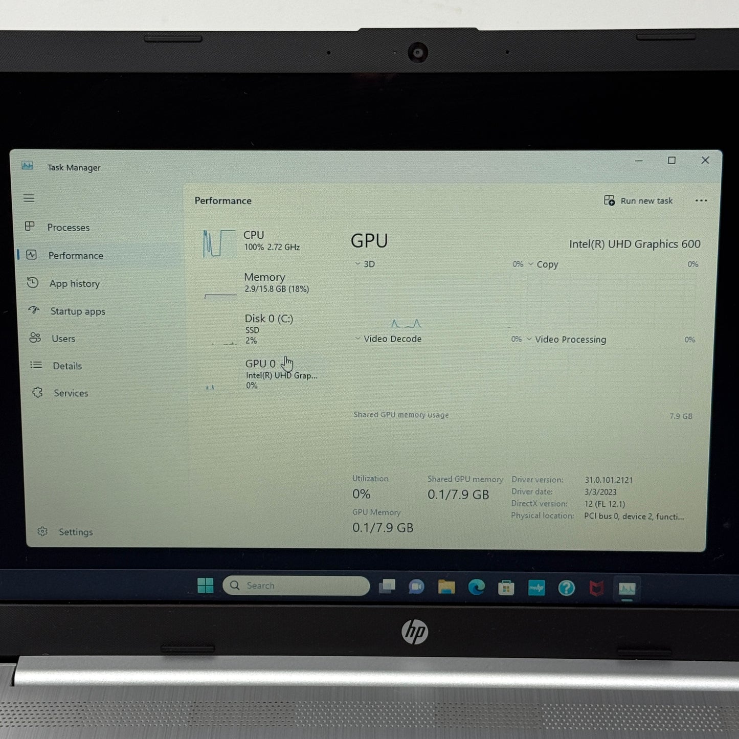HP Laptop 15-DW1033DX 15.6" Celeron N4020 1.1GHz 16GB RAM 1TB SSD