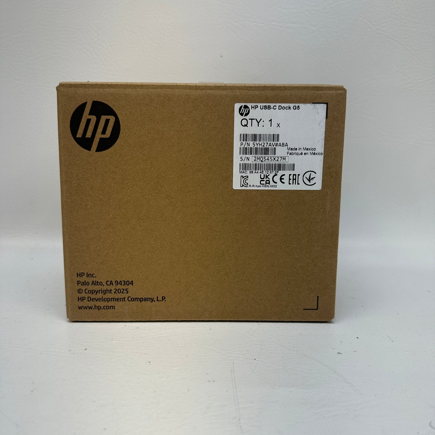 New HP G5 USB-C Docking Station Black 5YH27AV#ABA