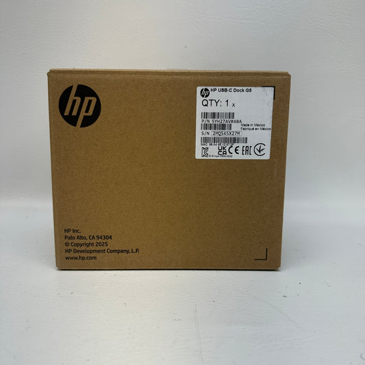 New HP G5 USB-C Docking Station Black 5YH27AV#ABA