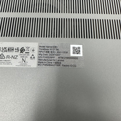 Lenovo ThinkBook 16 G7 IML 16" Core Ultra 7 155H 1.4GHz 16GB RAM 512GB SSD