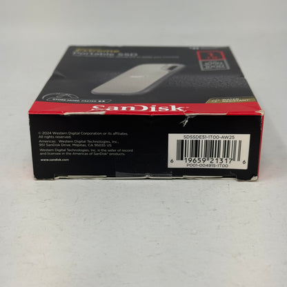 New SanDisk Portable Extreme Portable SSD 1TB USB 3.2 Gen 2 SSD SDSSDE51-1T00-AW25