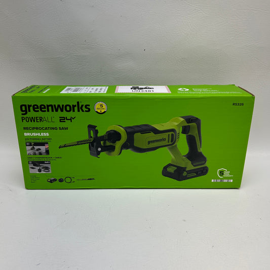 New Greenworks RS326A2 24V Cordless Reciprocating Saw