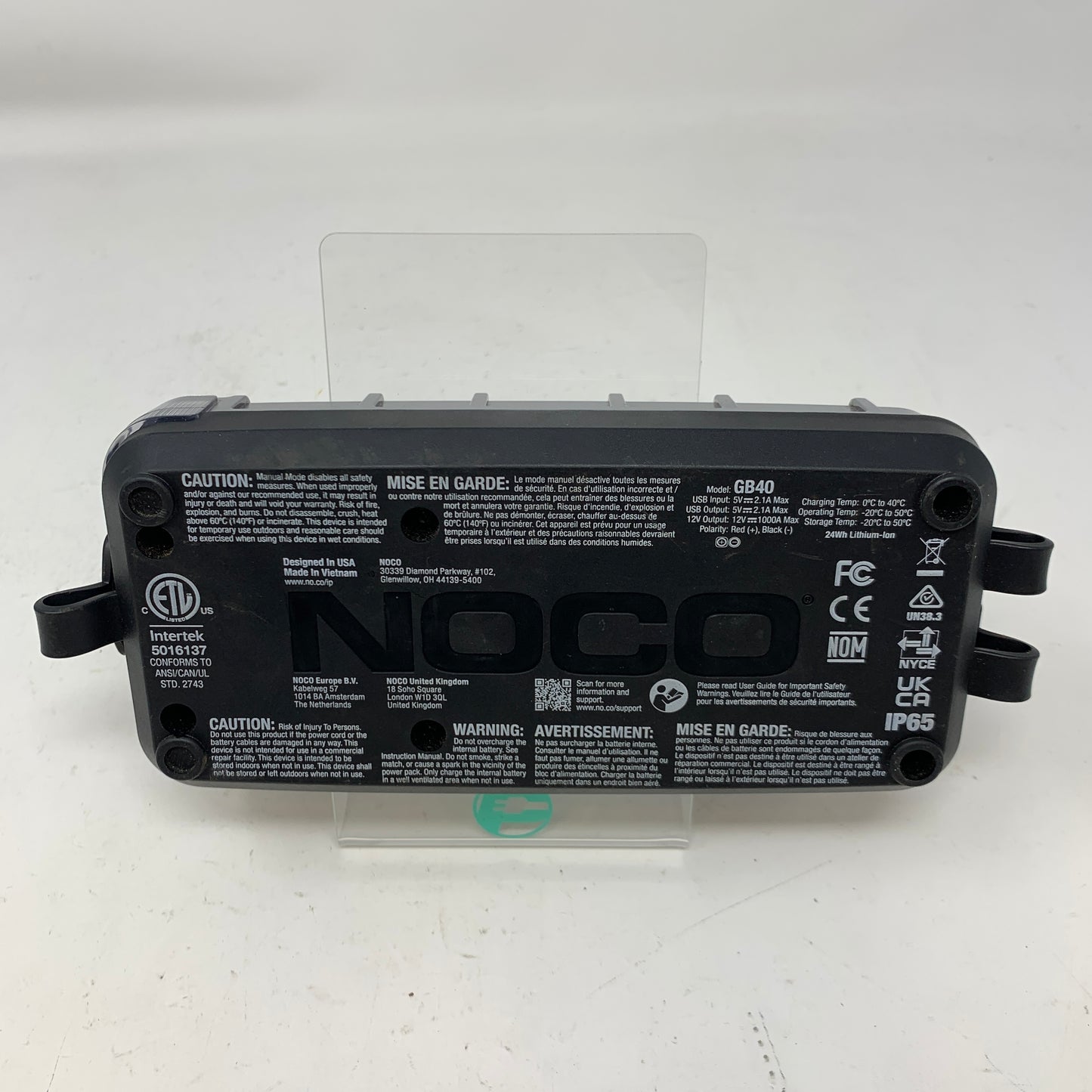 Noco Boost Plus GB40 1000 Amp 12V Portable Car Battery Jump Starter Power Bank