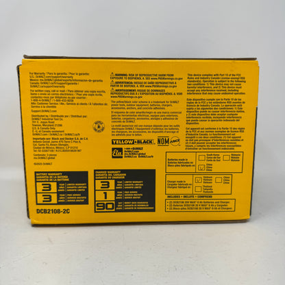 New Dewalt 20V Lithium-Ion Battery & Charger Kit DCB2108-2C