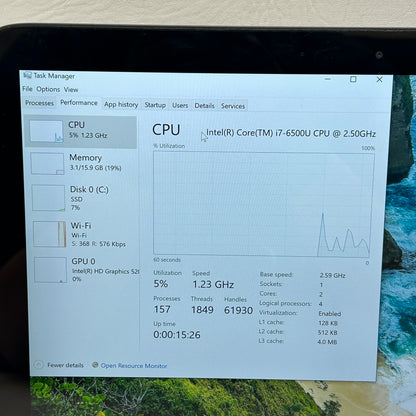 HP Spectre X360 13.3" i7-6500U 2.5GHz 16GB RAM 512GB SSD Laptop