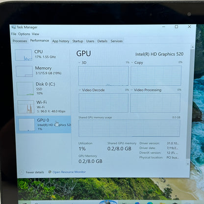 HP Spectre X360 13.3" i7-6500U 2.5GHz 16GB RAM 512GB SSD Laptop