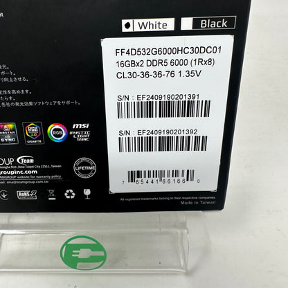 TeamGroup T-Force Delta RGB 32GB (2x16GB) RAM DDR5 6000MHz FF4D532G6000HC30DC01