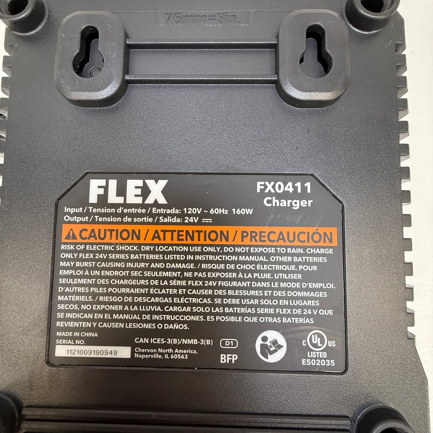 Flex FX0411 Battery 160W Fast Charger Gray