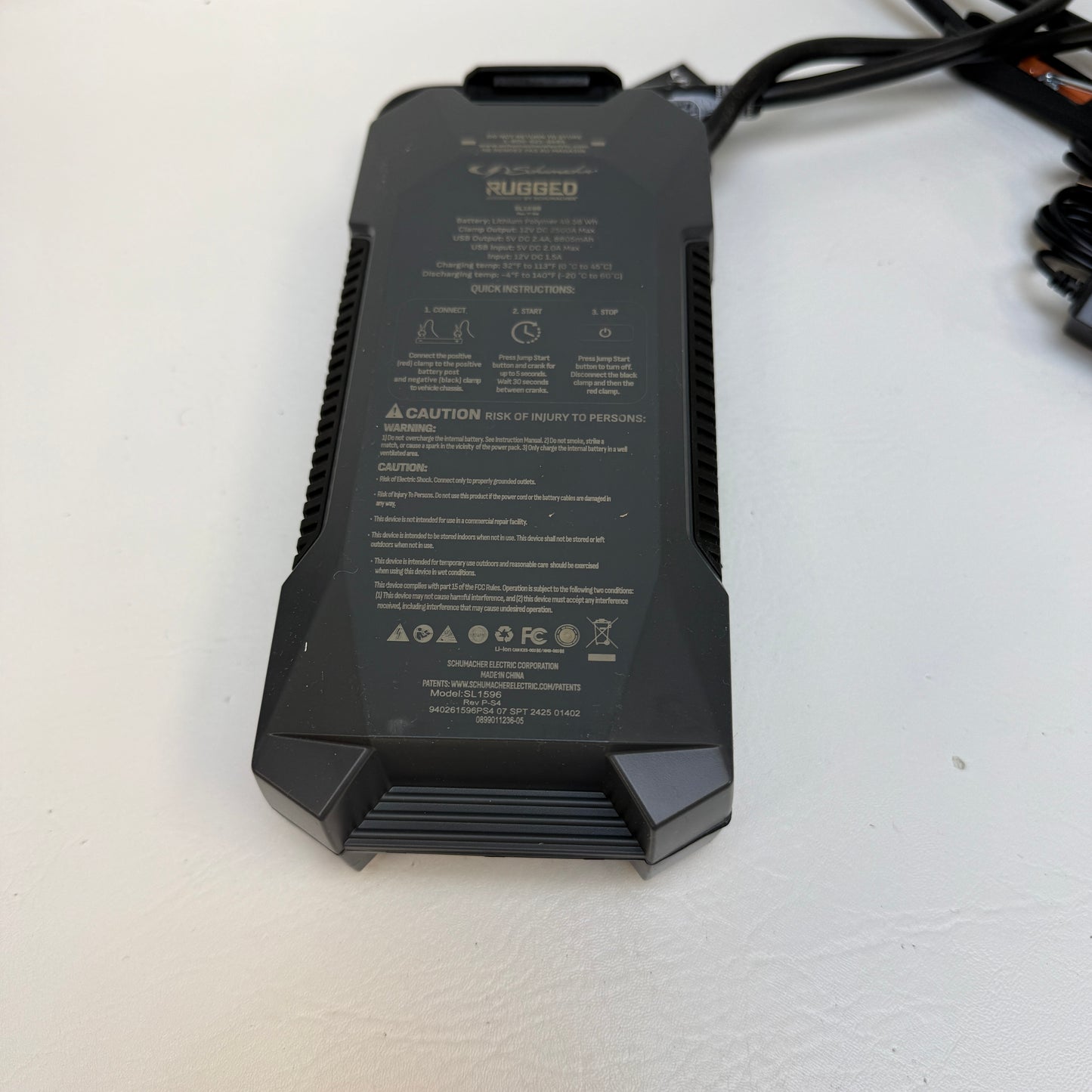 Schumacher SL1596 Portable Lithium Jump Starter 940261596PS4