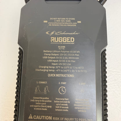 Schumacher SL1596 Portable Lithium Jump Starter 940261596PS4
