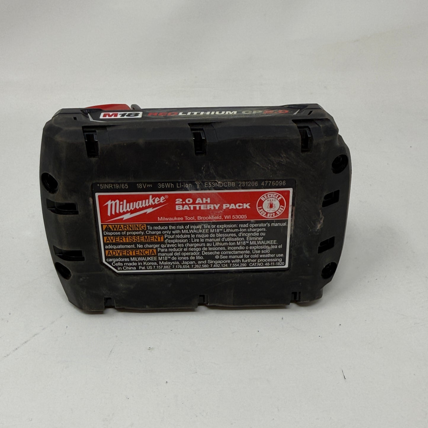 Milwaukee 48-11-1820 2.0Ah M18 Red Lithium-Ion Battery CP2.0
