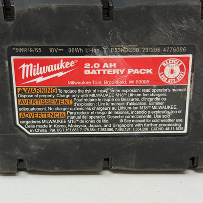 Milwaukee 48-11-1820 2.0Ah M18 Red Lithium-Ion Battery CP2.0