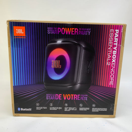 New JBL Partybox Encore Essential 2 Portable Party Speaker Black JBLPBENCOREESSAM