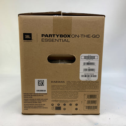 New JBL PartyBox On-The-Go Essential Portable Wireless Party Speaker Black JBLPBOTGESAM