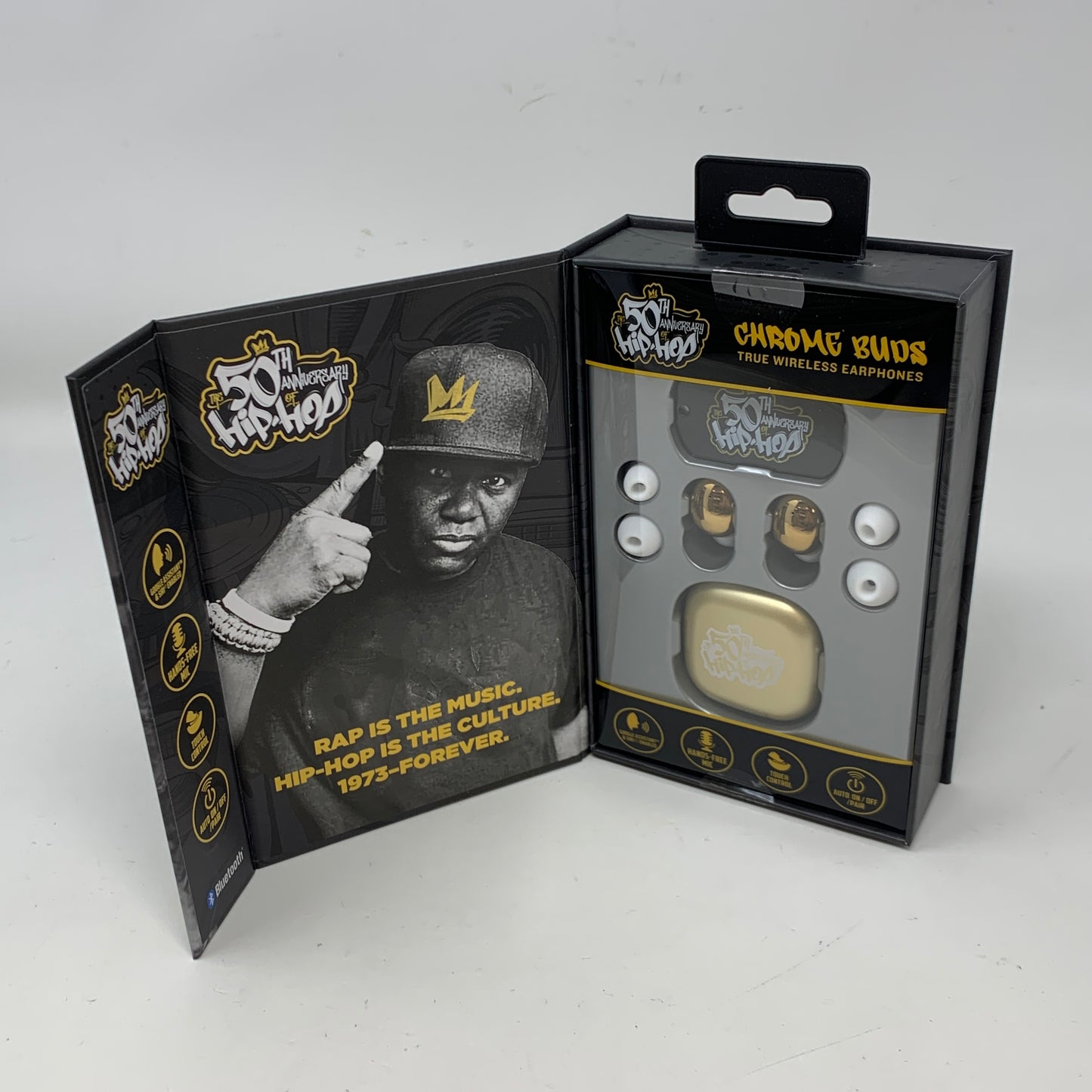 New TWS Bluetooth Chrome Buds Gold 50th Hip-Hop Anniversary Edition Wireless Earbuds
