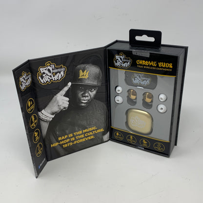 New TWS Bluetooth Chrome Buds Gold 50th Hip-Hop Anniversary Edition Wireless Earbuds