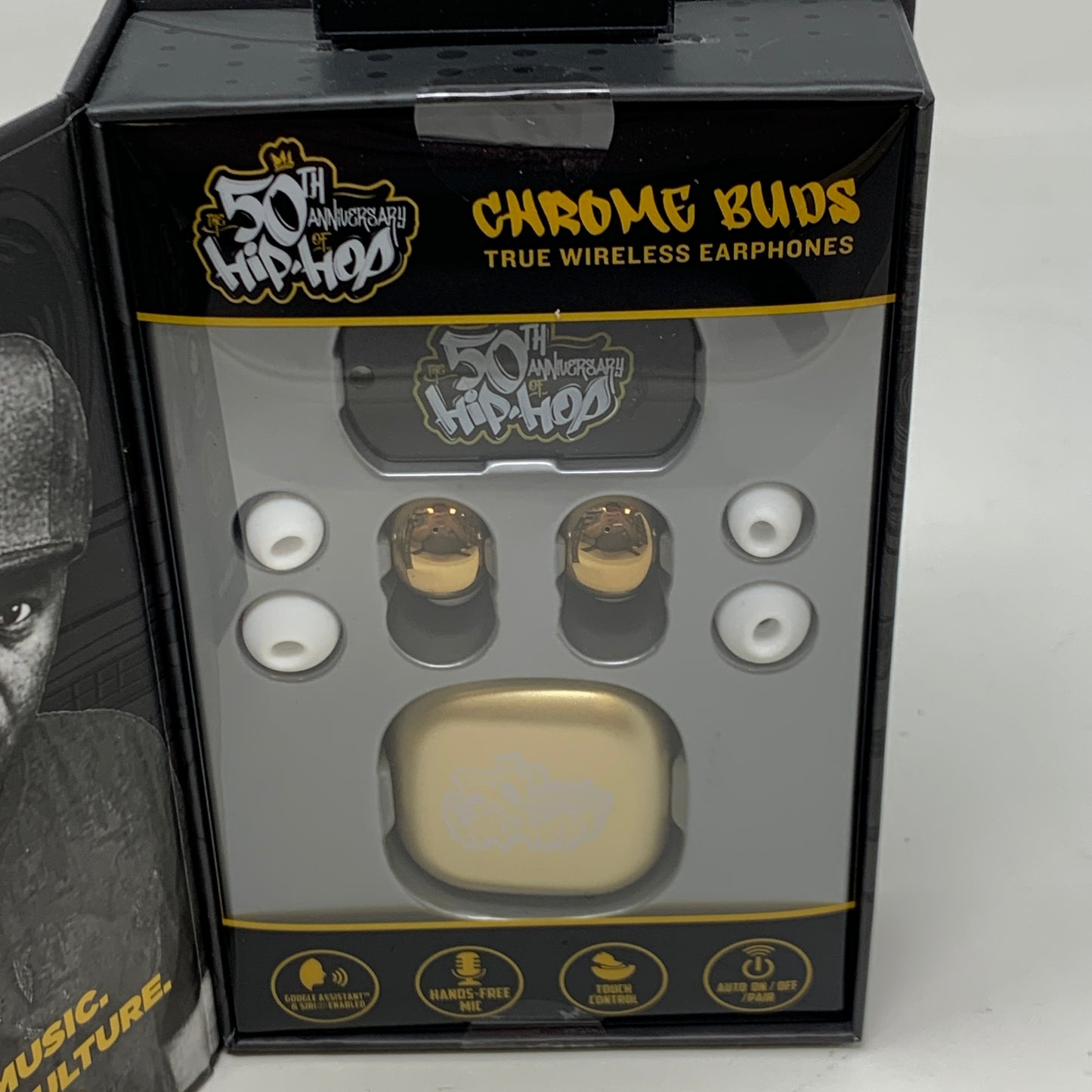 New TWS Bluetooth Chrome Buds Gold 50th Hip-Hop Anniversary Edition Wireless Earbuds