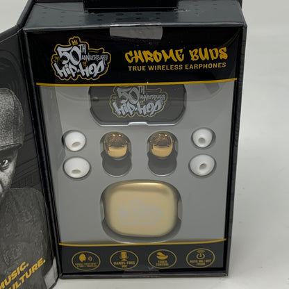 New TWS Bluetooth Chrome Buds Gold 50th Hip-Hop Anniversary Edition Wireless Earbuds