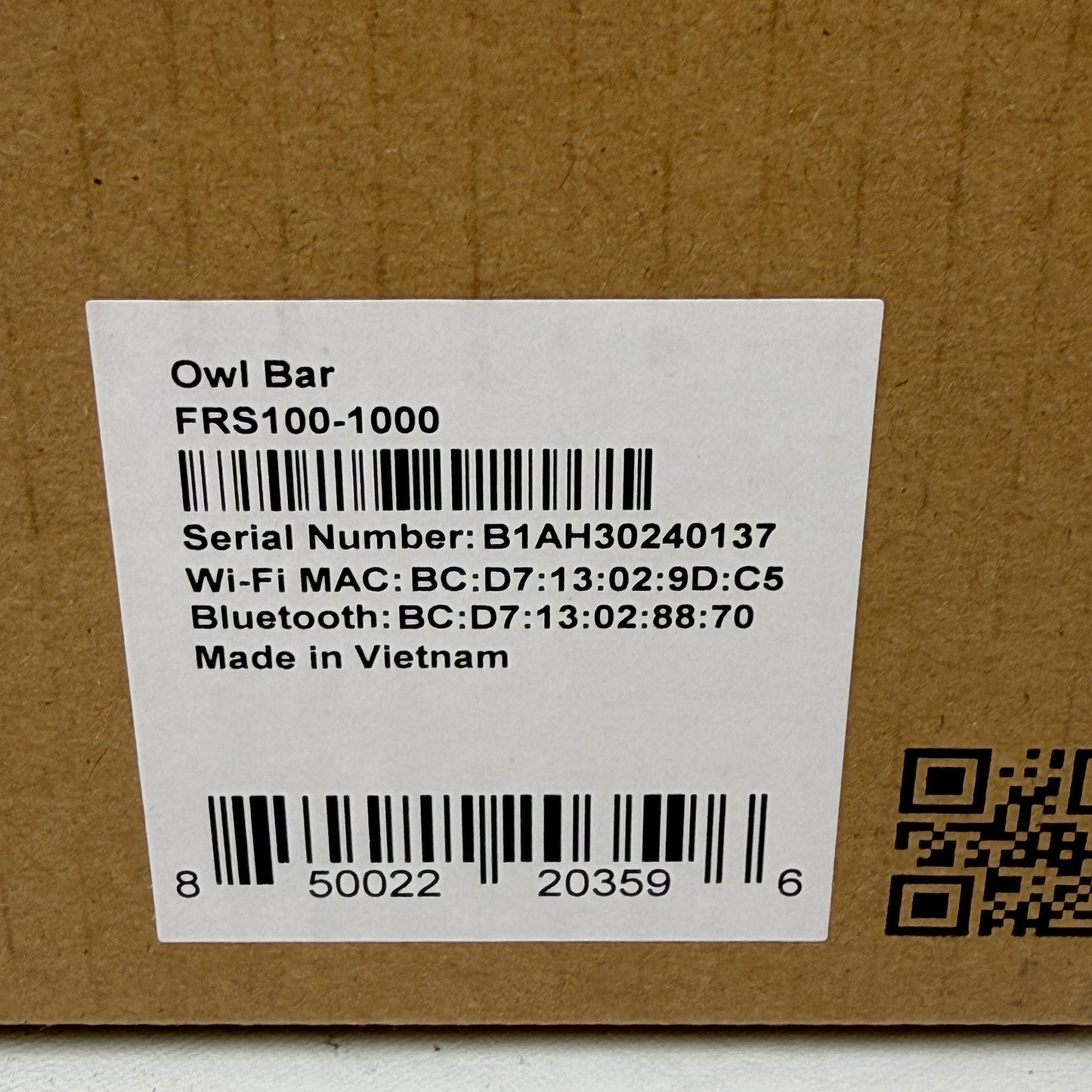 Owl Labs Owl Bar 4K Video Conferencing System FRS100-1000