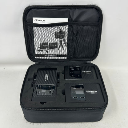 Comica CVM-WS60 Wireless Lavalier Microphone System Dual UHF for Camera & iPhone