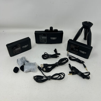 Comica CVM-WS60 Wireless Lavalier Microphone System Dual UHF for Camera & iPhone