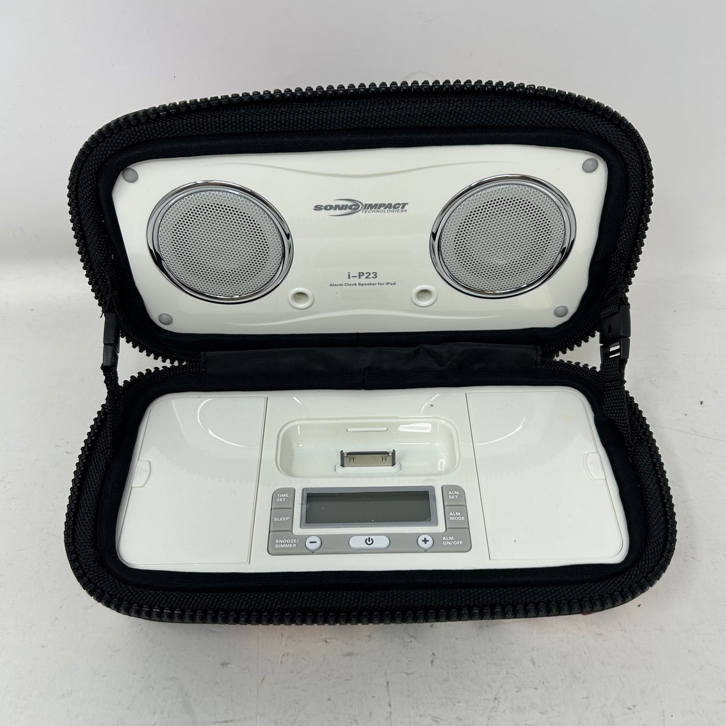 Sonic Impact i-P23 iWake Portable Speaker System Mineral White