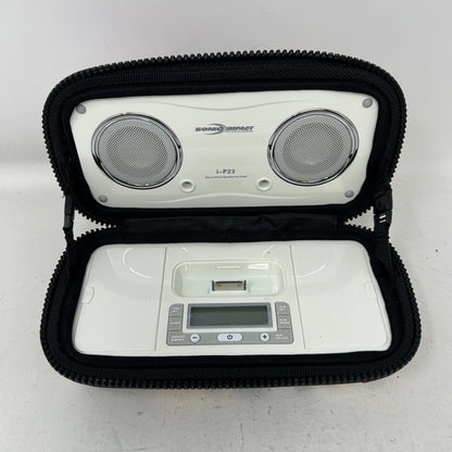 Sonic Impact i-P23 iWake Portable Speaker System Mineral White
