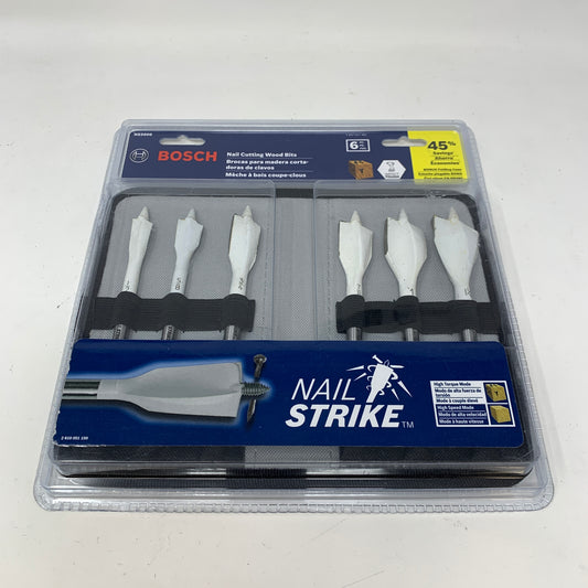 New Bosch NS5006 6-Piece Nail Strike Wood-Boring Spade Bit Set