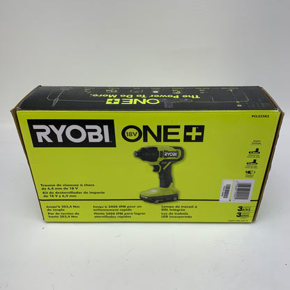 New Ryobi PCL235K2 18V ONE+ Cordless 1/4 inch Impact Driver Kit