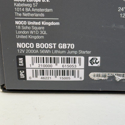 New Noco Boost HD 2000A Lithium Jump Starter GB70