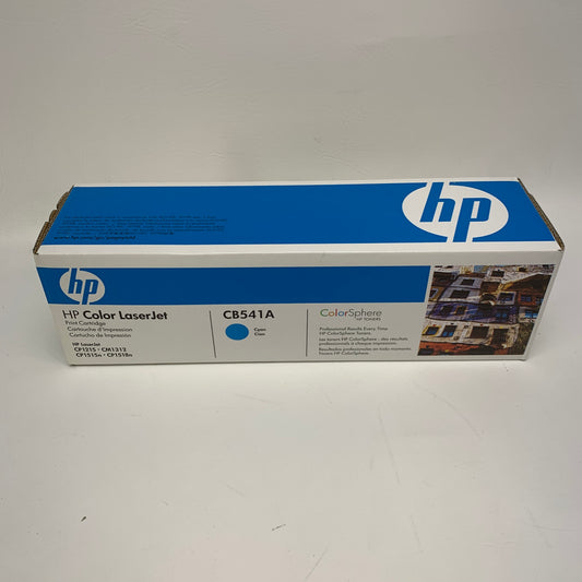 New HP 125A Cyan Original LaserJet Toner Cartridge 1400 Pages CB541A