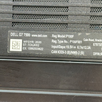 Dell G7 7500 15.6" i7-10750H 2.6GHz 64GB RAM 1TB SSD GeForce RTX 2070 Max-Q