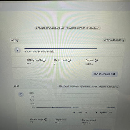 Asus Chromebook Flip CX5 CX5601FB 16" i3-1215U 1.2GHz 8GB RAM 512GB SSD