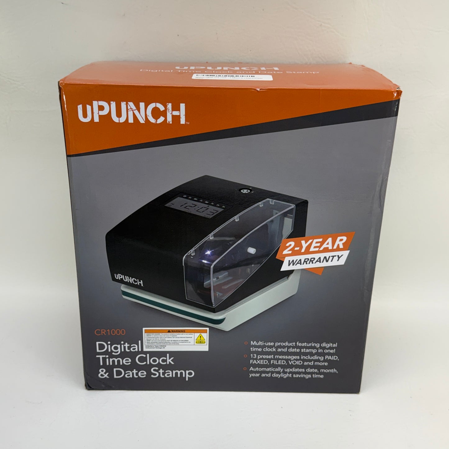 New uPUNCH CR1000 Digital Time Clock & Date Stamp
