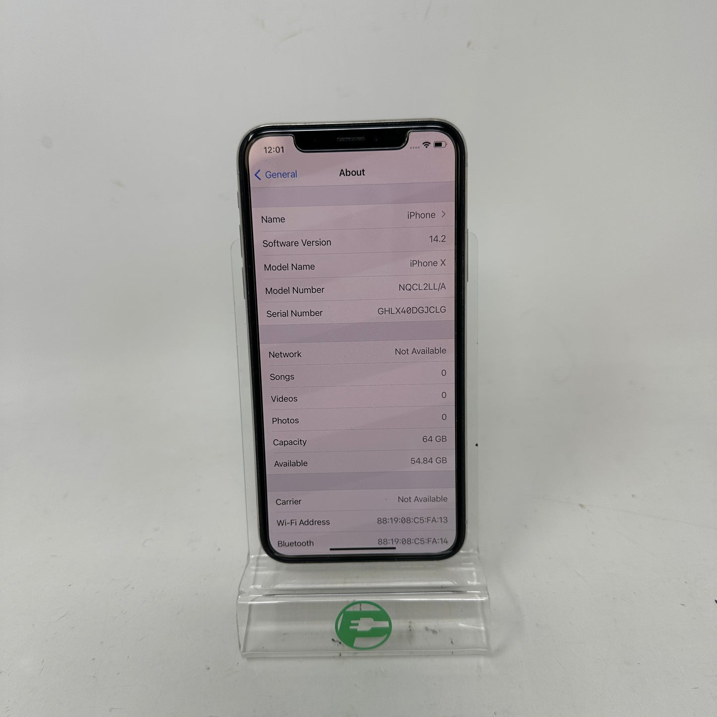 Factory Unlocked Apple iPhone X 64GB Silver NQCL2LL/A