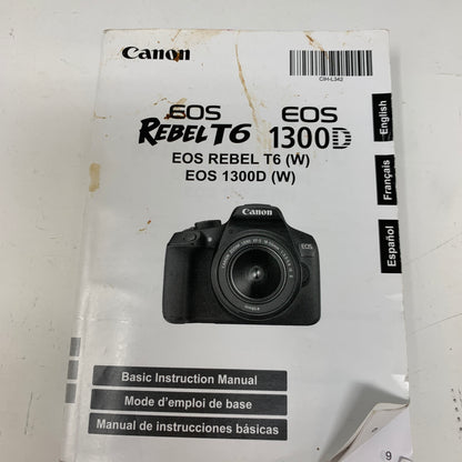 Canon EOS Rebel T6 18.0MP DSLR Camera Black