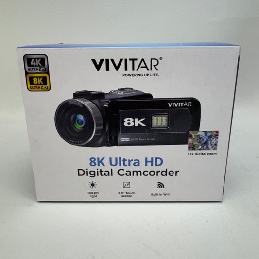 New Vivitar 8K Ultra HD 18x Zoom Digital Camcorder Kit DVR8KSAMSKIT