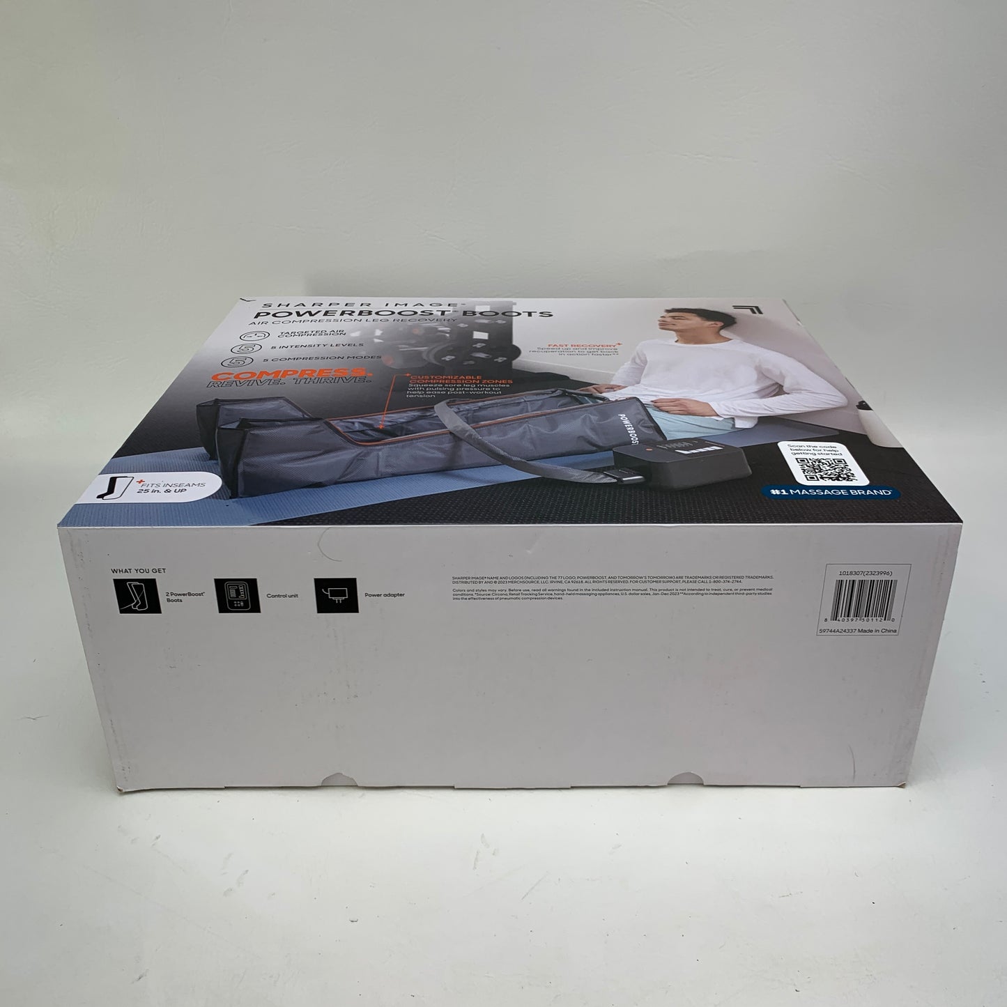 New Sharper Image Powerboost Boots Air Compression Leg Recovery 90644079