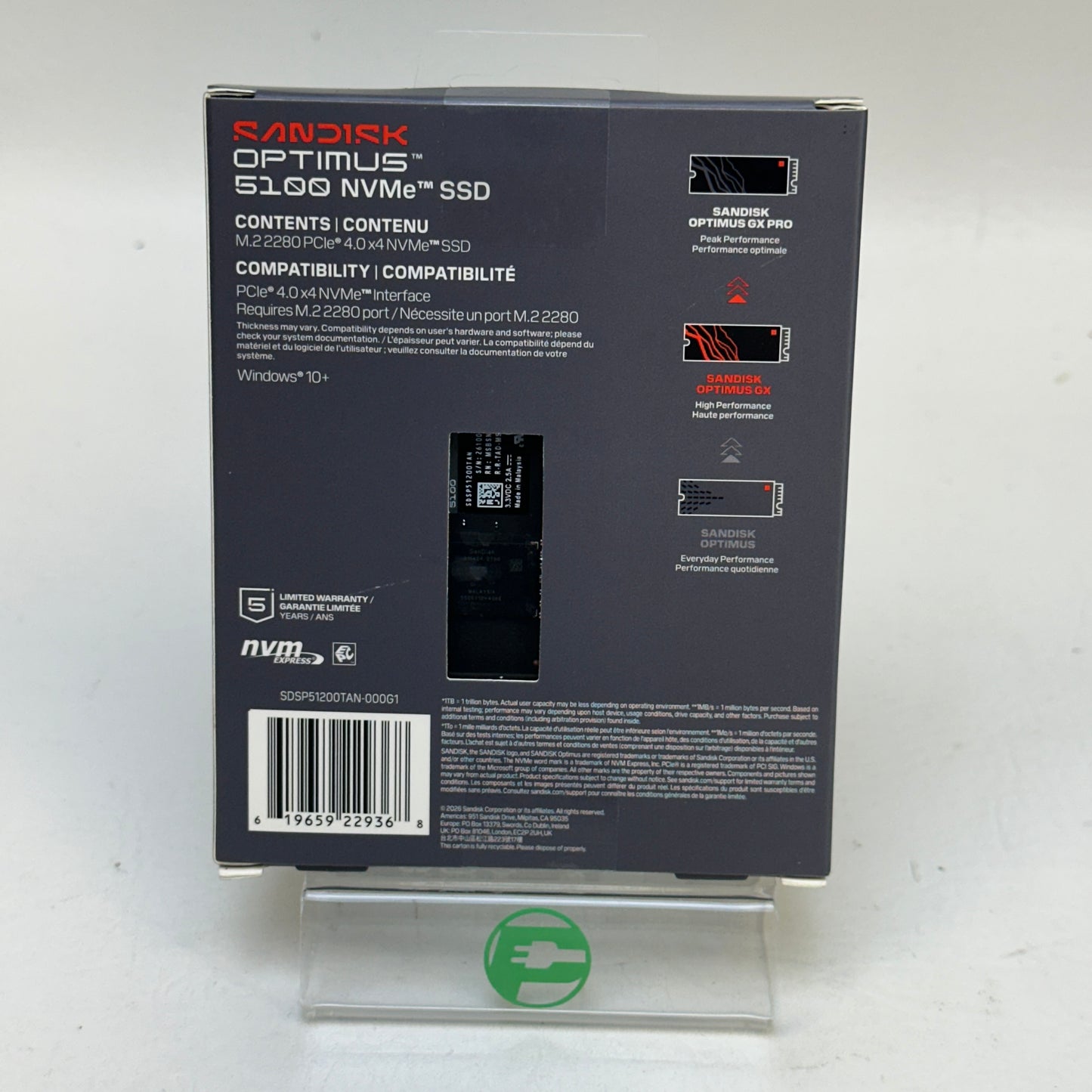 New SanDisk  M.2 2280 Optimus 5100 2TB PCIe 4.0 x4 SSD SDSP51200TAN-000G1
