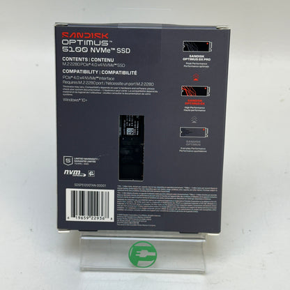 New SanDisk  M.2 2280 Optimus 5100 2TB PCIe 4.0 x4 SSD SDSP51200TAN-000G1