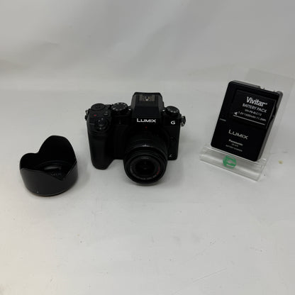 Panasonic Lumix DMC-G7 4K Mirrorless Camera w/14-42mm Lens,Charger & Hood Black